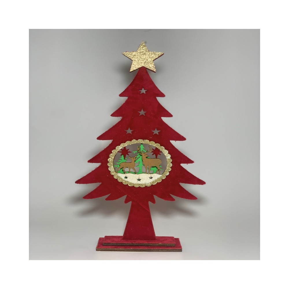 Red pine w / reindeer scene