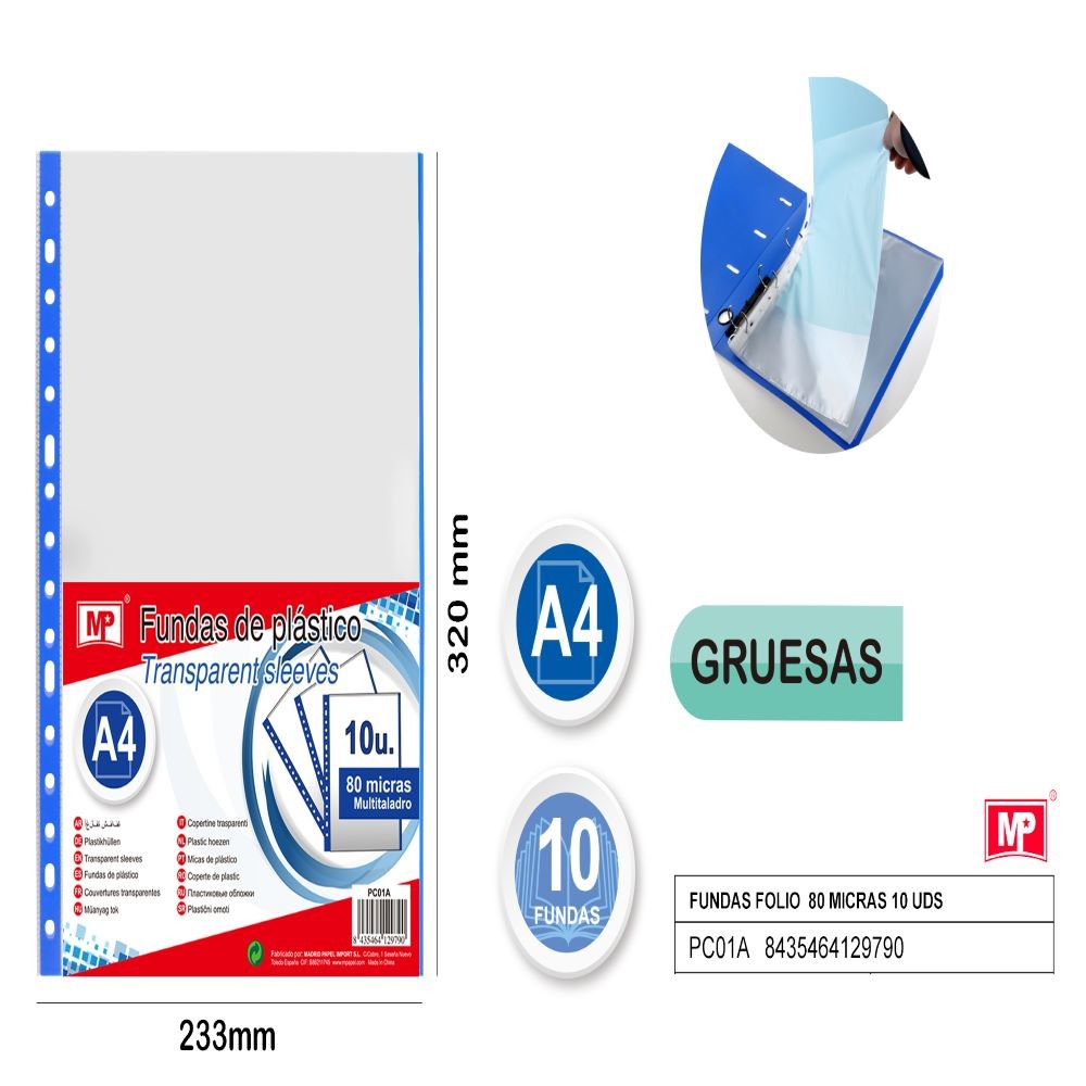 FUNDAS FOLIO 80 MICRAS