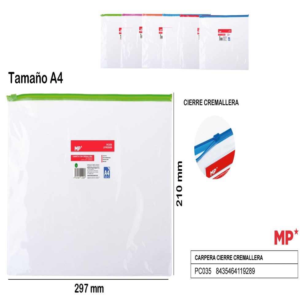 CARPETA C/CREMALLERA A4