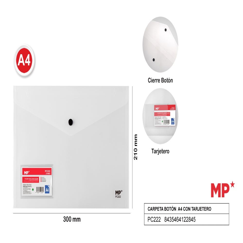 CARPETA TARJETERO/TRANSPARENTE