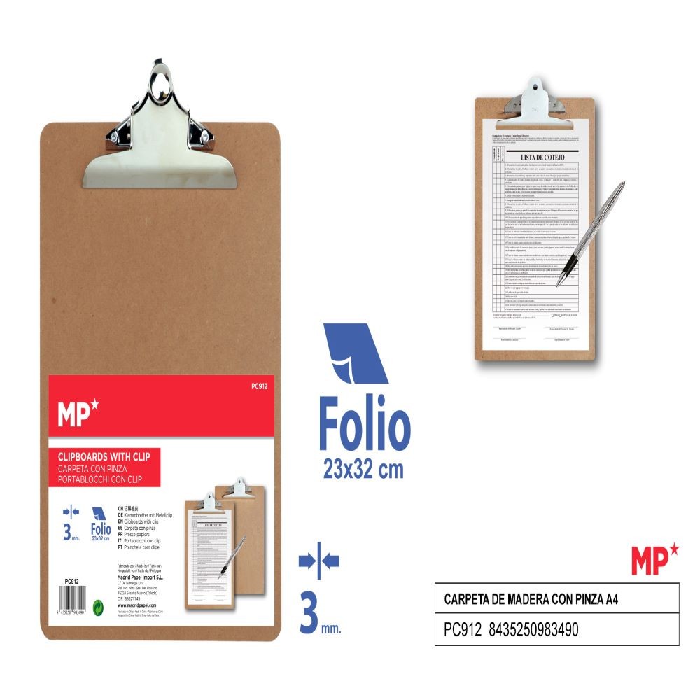 CARPETA C/PINZA PC912