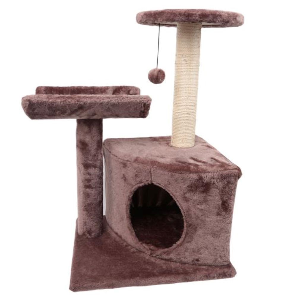 Brown velvet cat tree