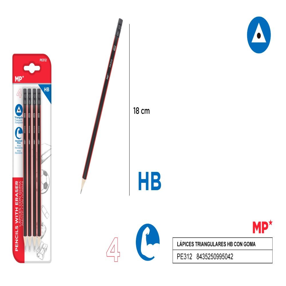 S4 HB PENCILS + RUBBER