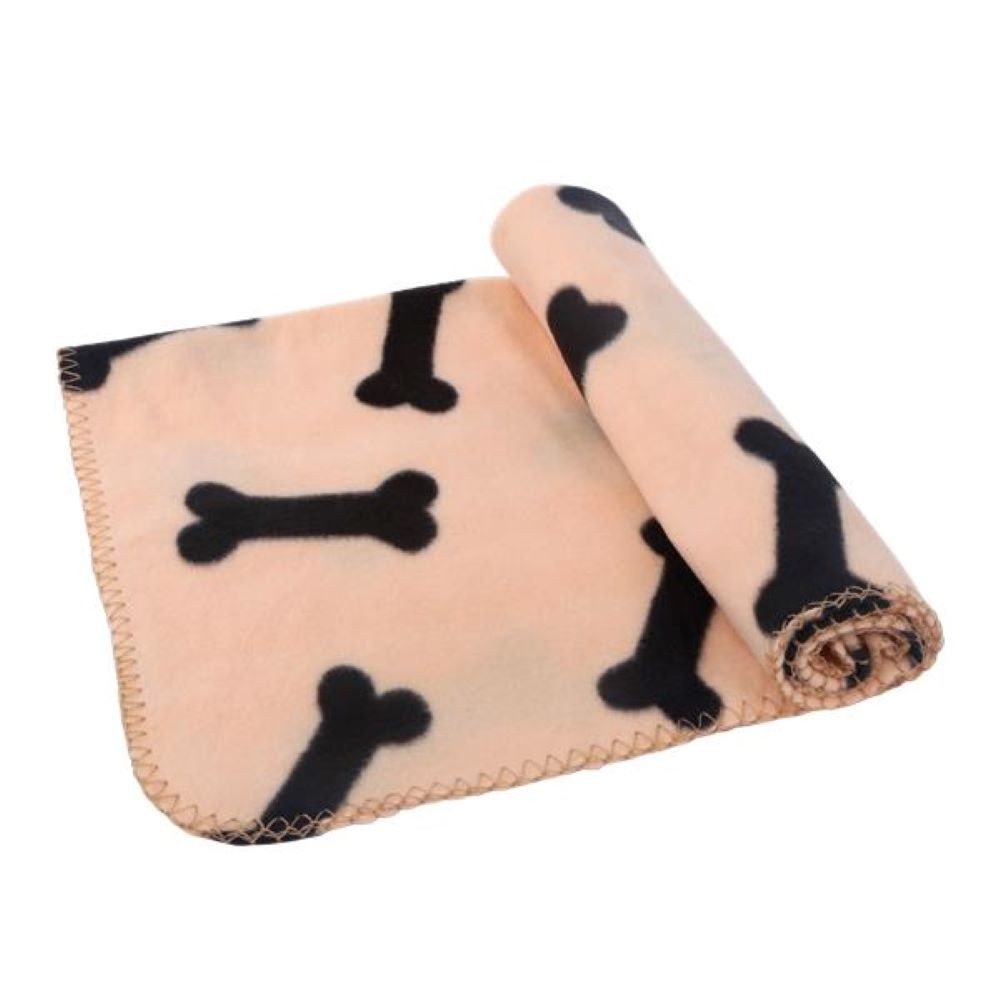 Patterned pet blanket / beige