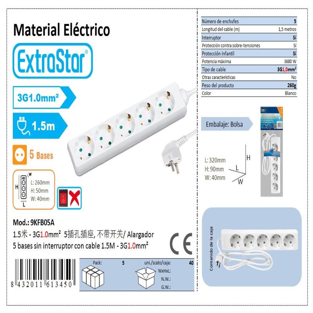 EXTENSION 5BASE 1.5M