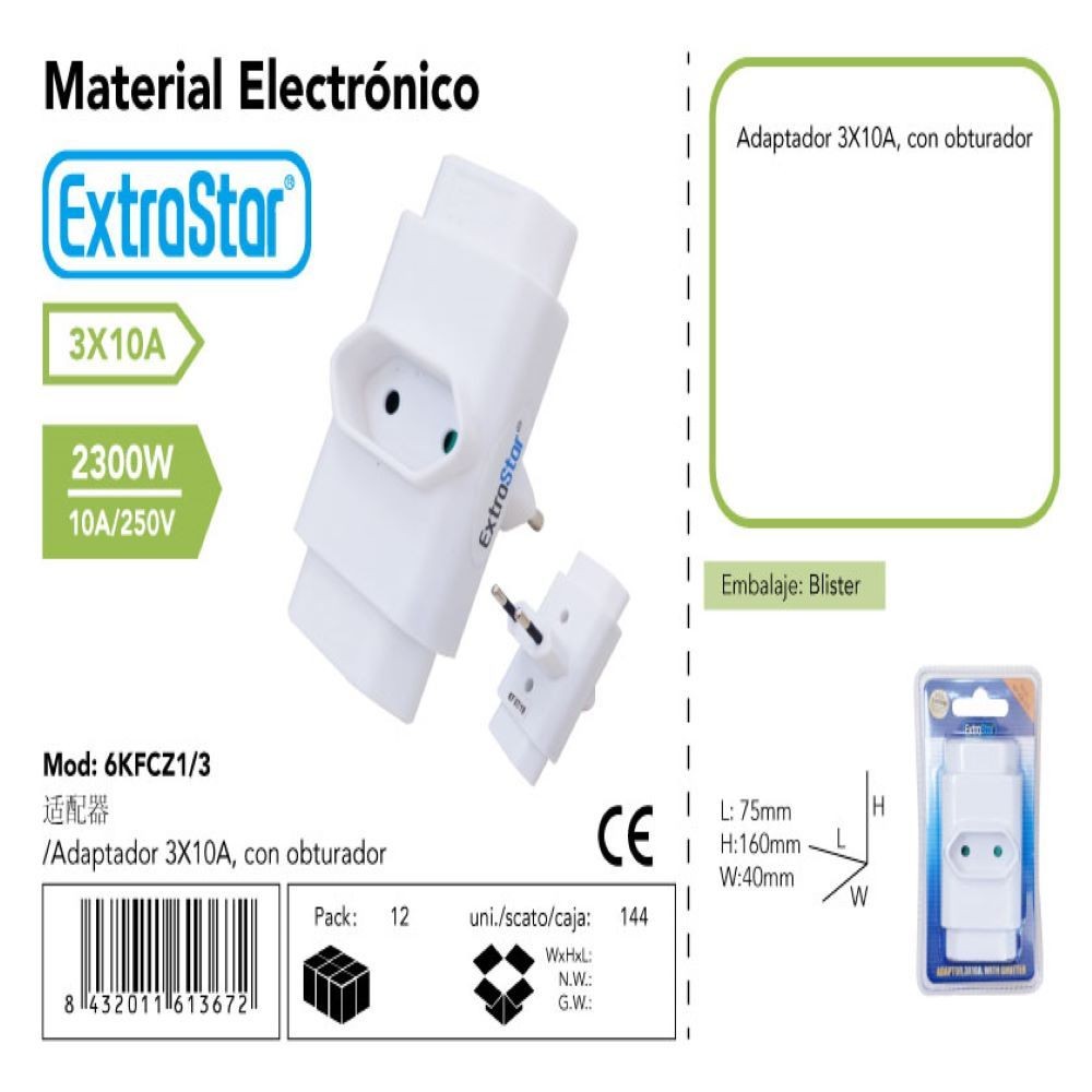 ADAPTADOR 3X10A