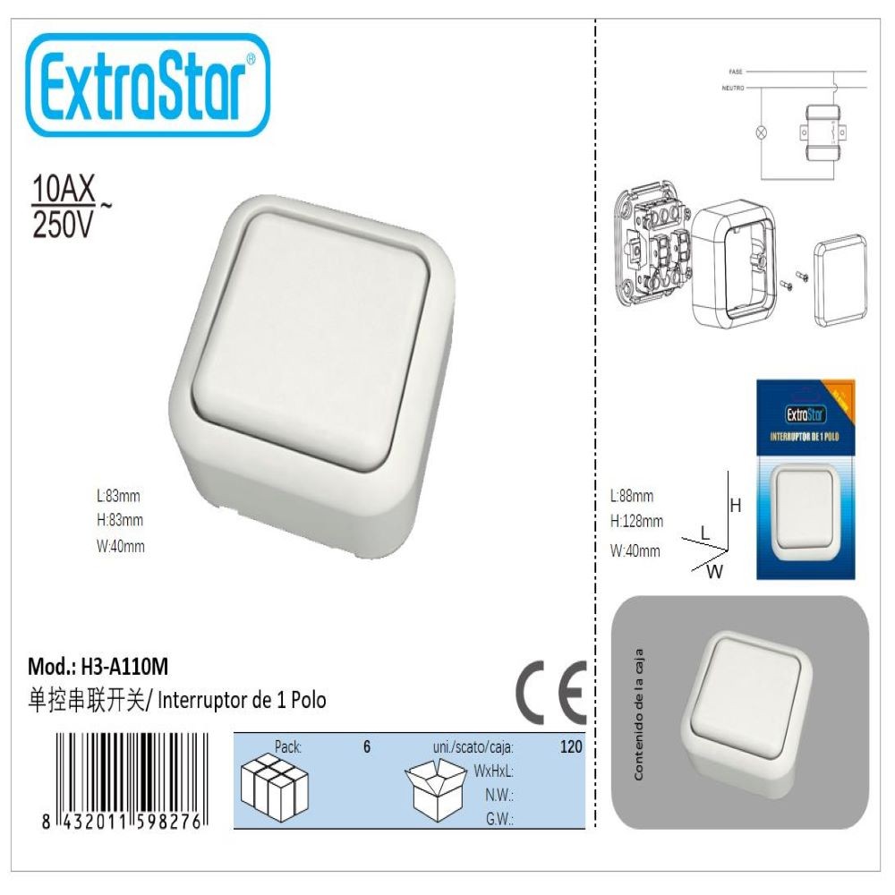 INTERRUPTOR DOBLE PARED