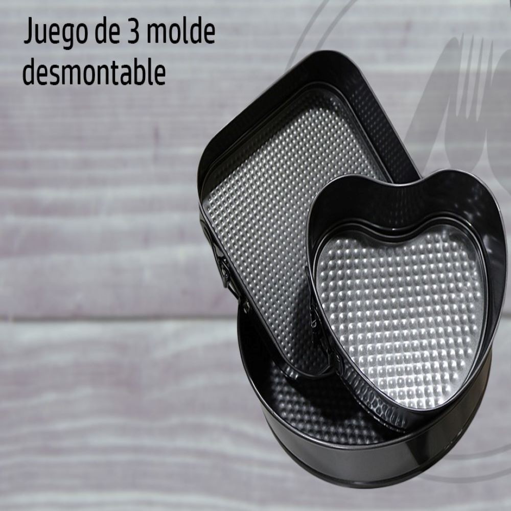 JUEGO 3 MOLDES DESMONTABLES