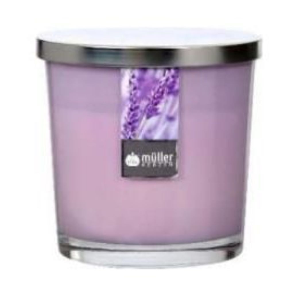 GLASS W/CANDLE LAVENDER