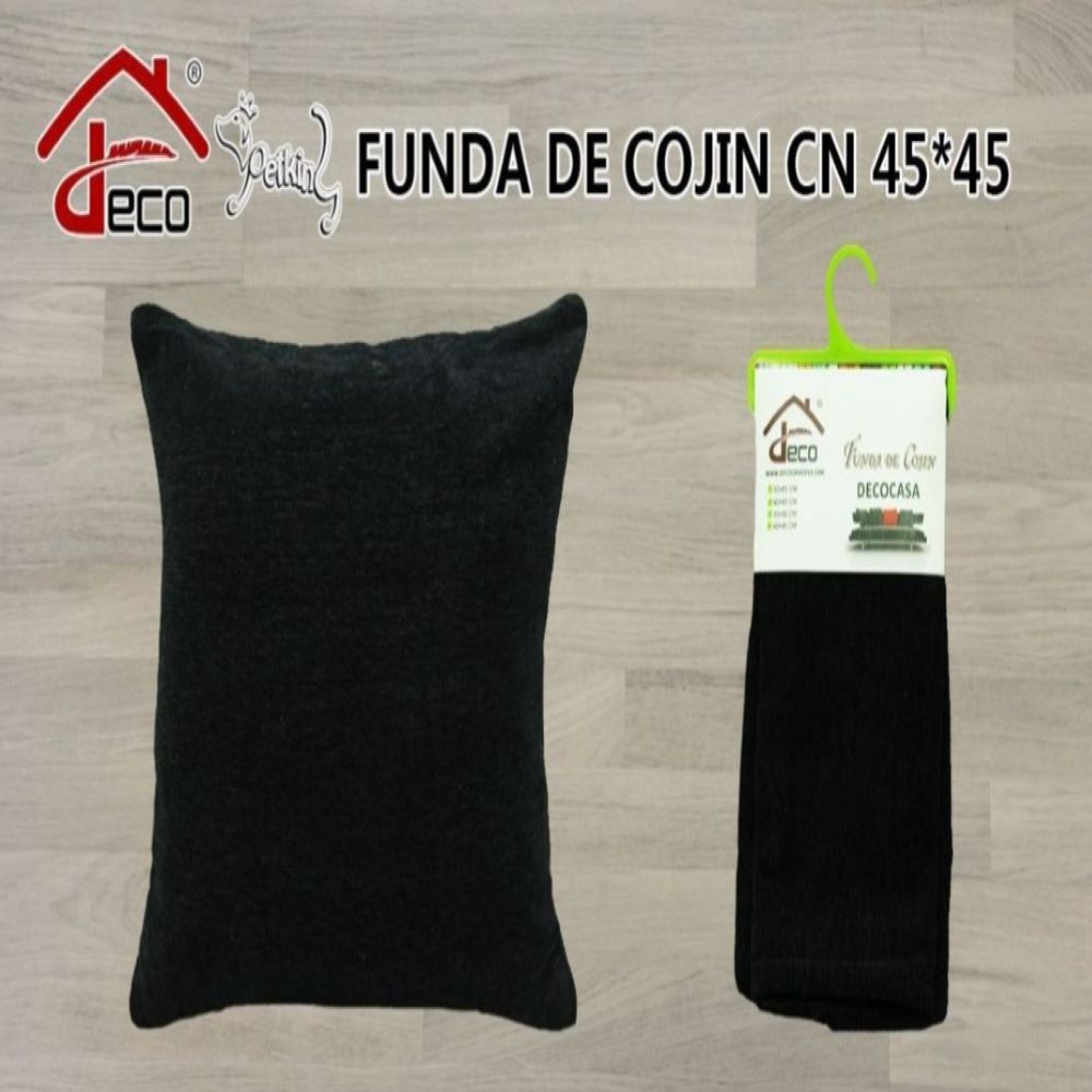 CUSHION COVER- BLACK 45X45