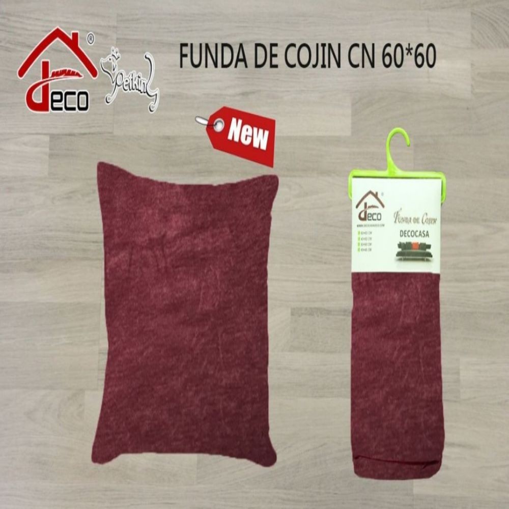 FUNDA COJÍN- ROJO VINO 60X60