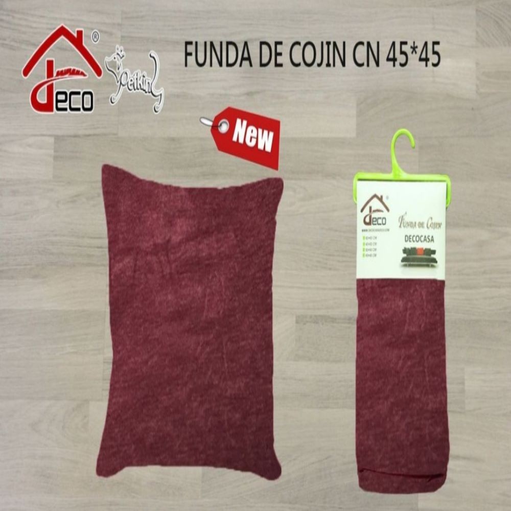 FUNDA COJÍN- ROJO VINO 45X45