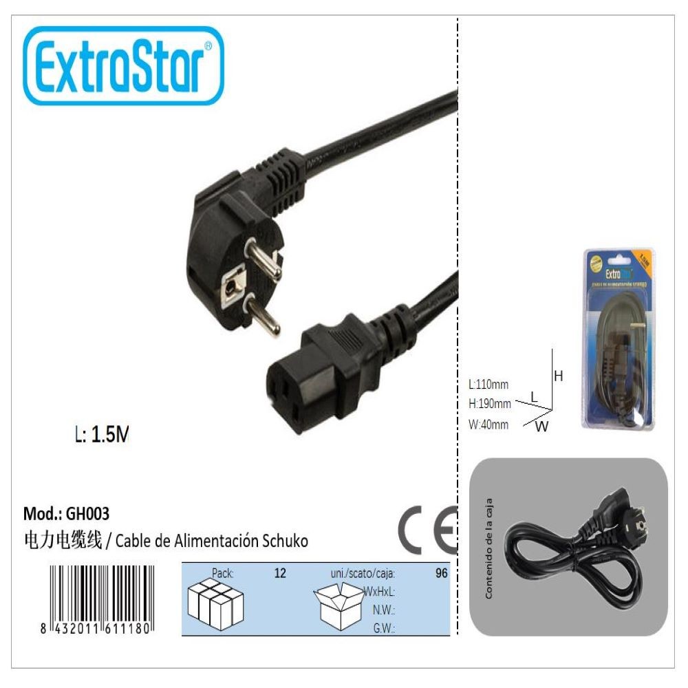 CABLE DE ALIMENTACIÓN SCHUKO