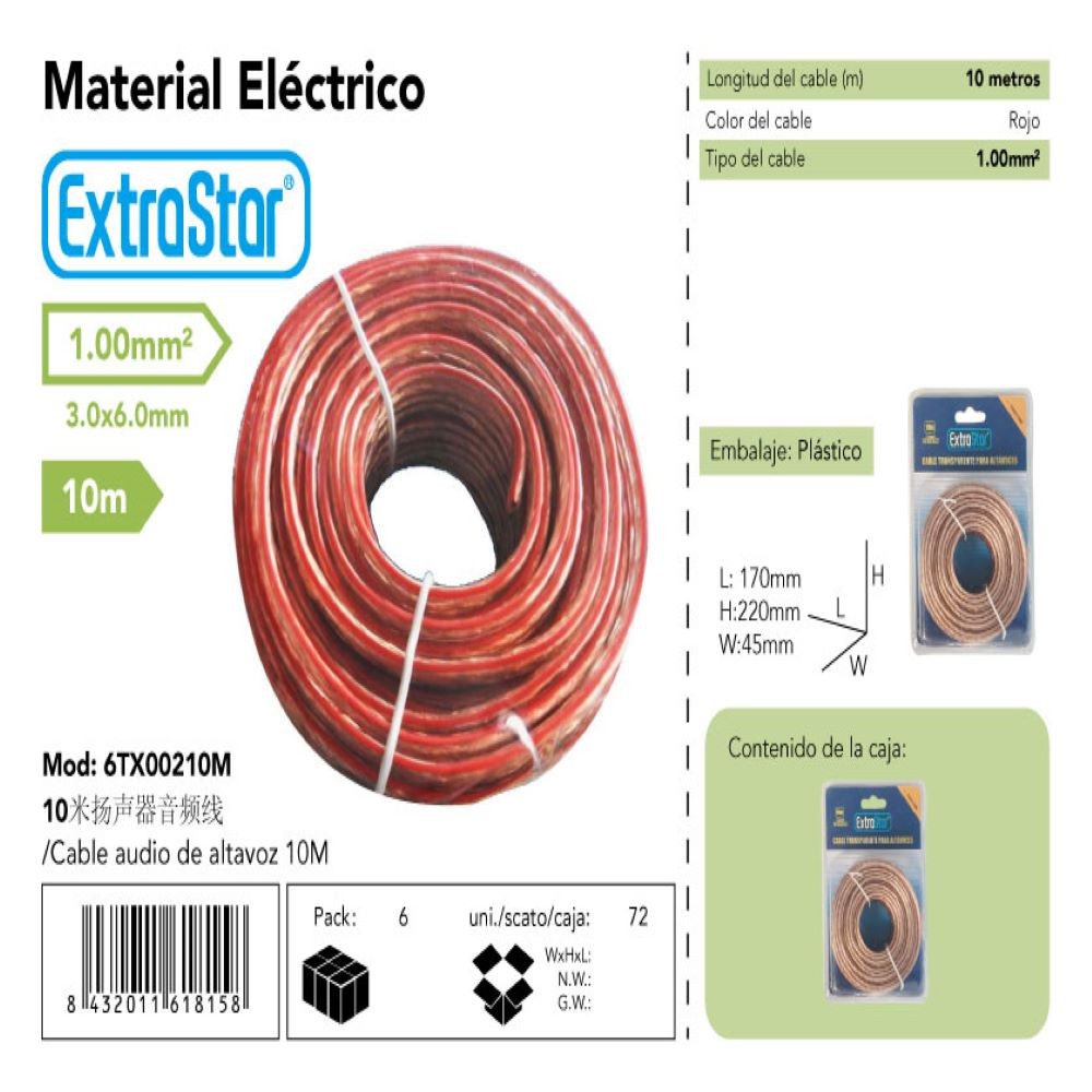 CABLE AUDIO ALTAVOZ 10M