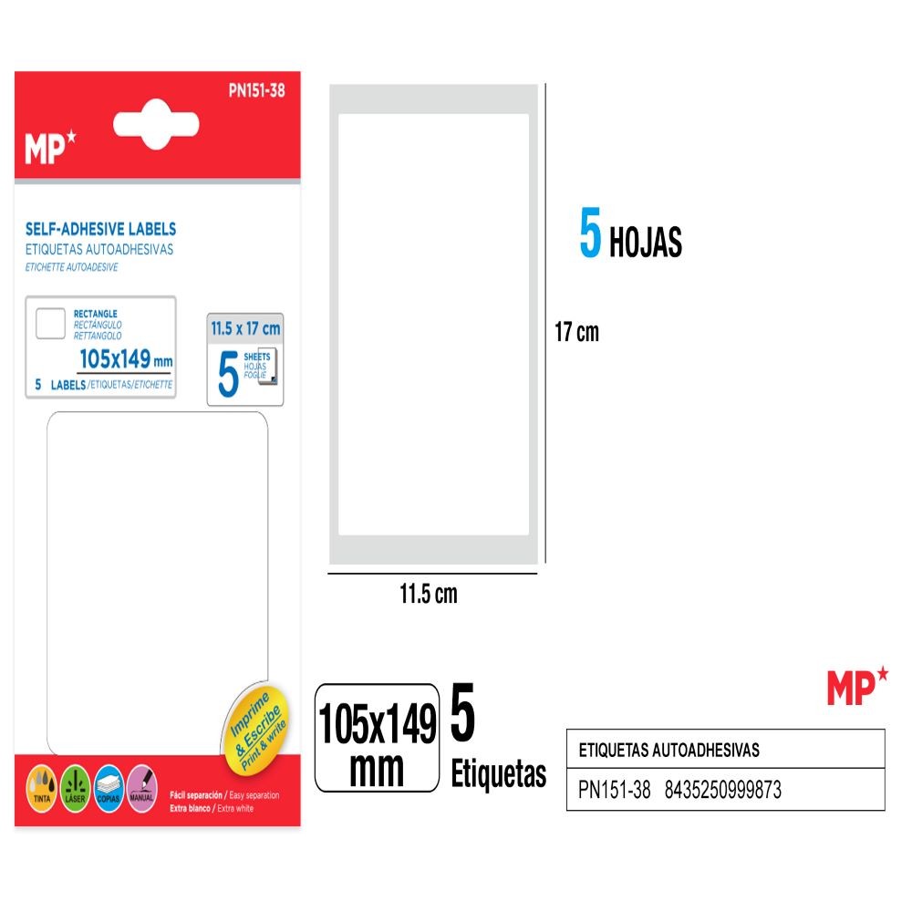 5 SELF-ADHESIVE LABELS