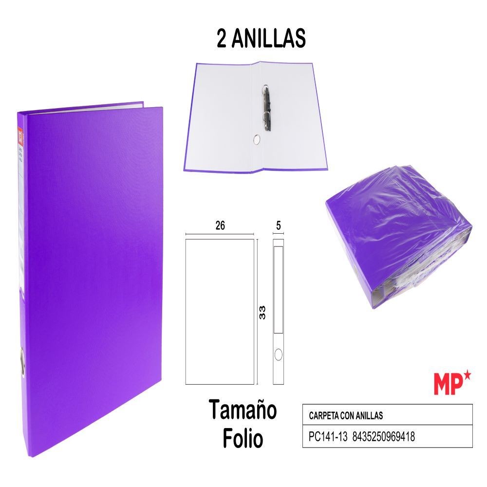 CARPETA C/ANILLAS A4 MORADO
