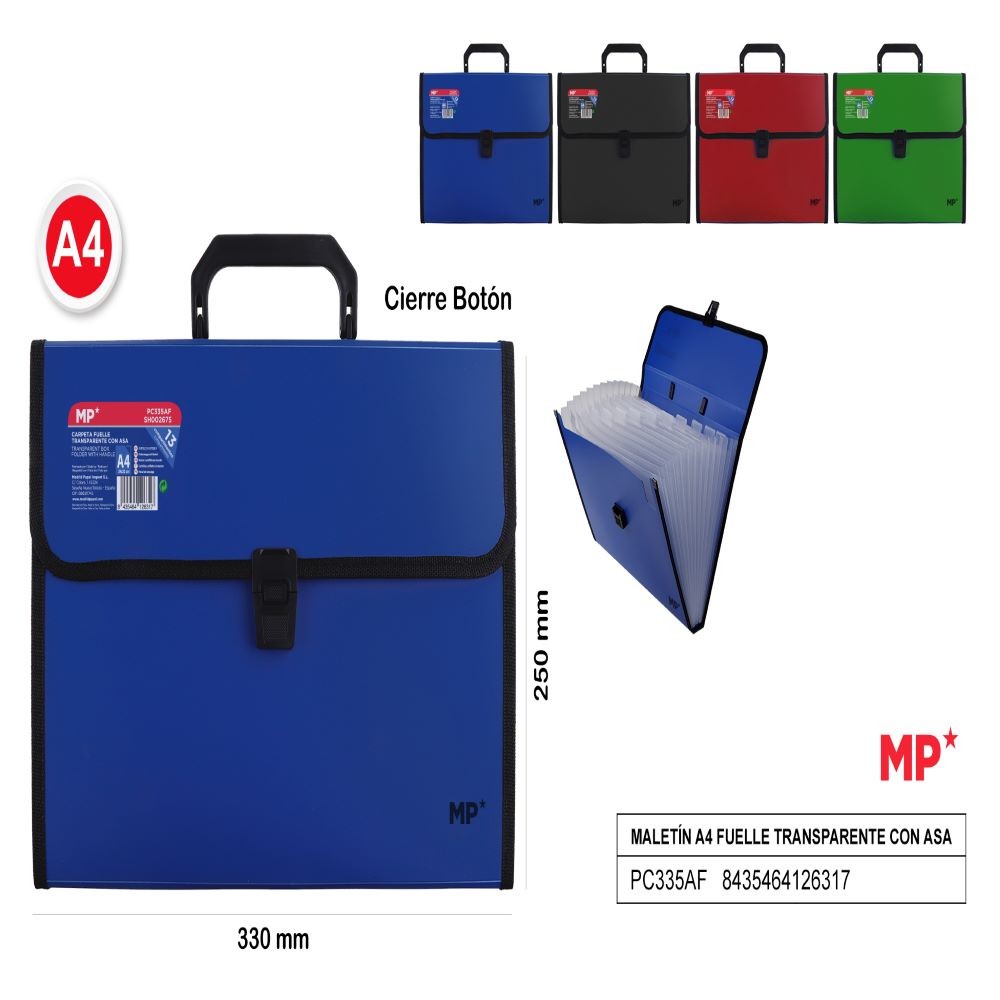 MALETÍN A4 FUELLE AZUL