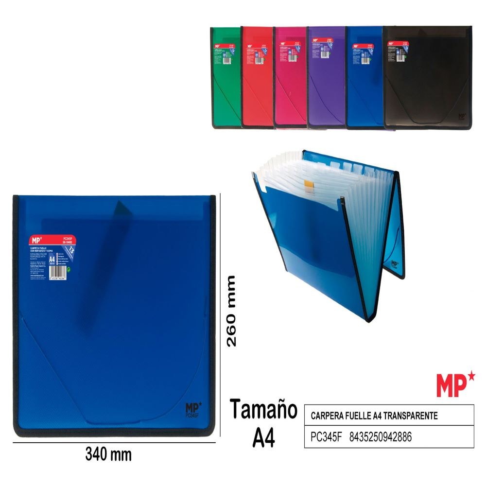 BELLOWS FOLDER A4 BLUE