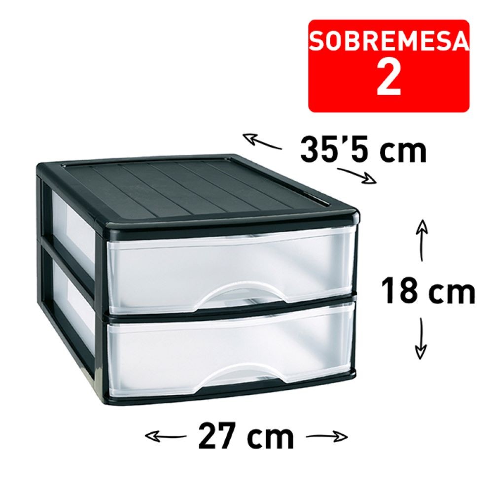 CAJONERA SOBREMESA 2 NEGRO