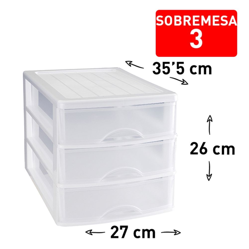 TABLE 3 DRAWER WHITE