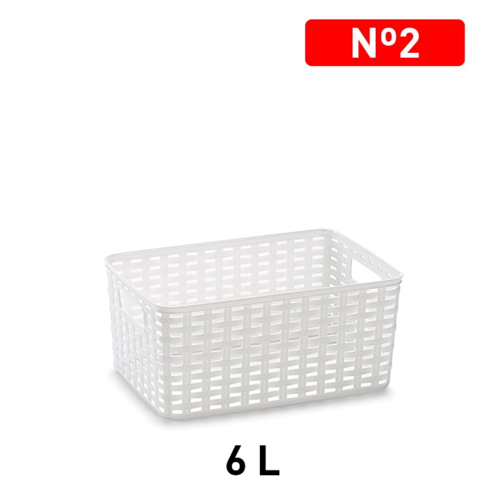 BASKET RATTAN N2 WHITE