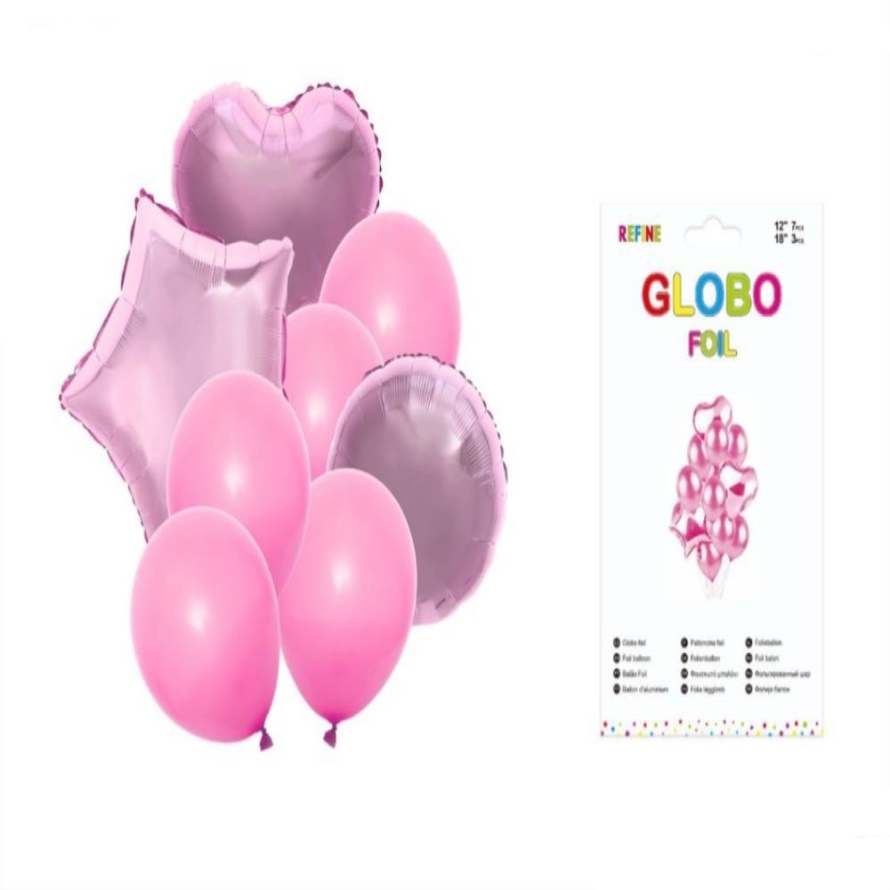 S10 GLOBOS POLIAMIDA ROSA