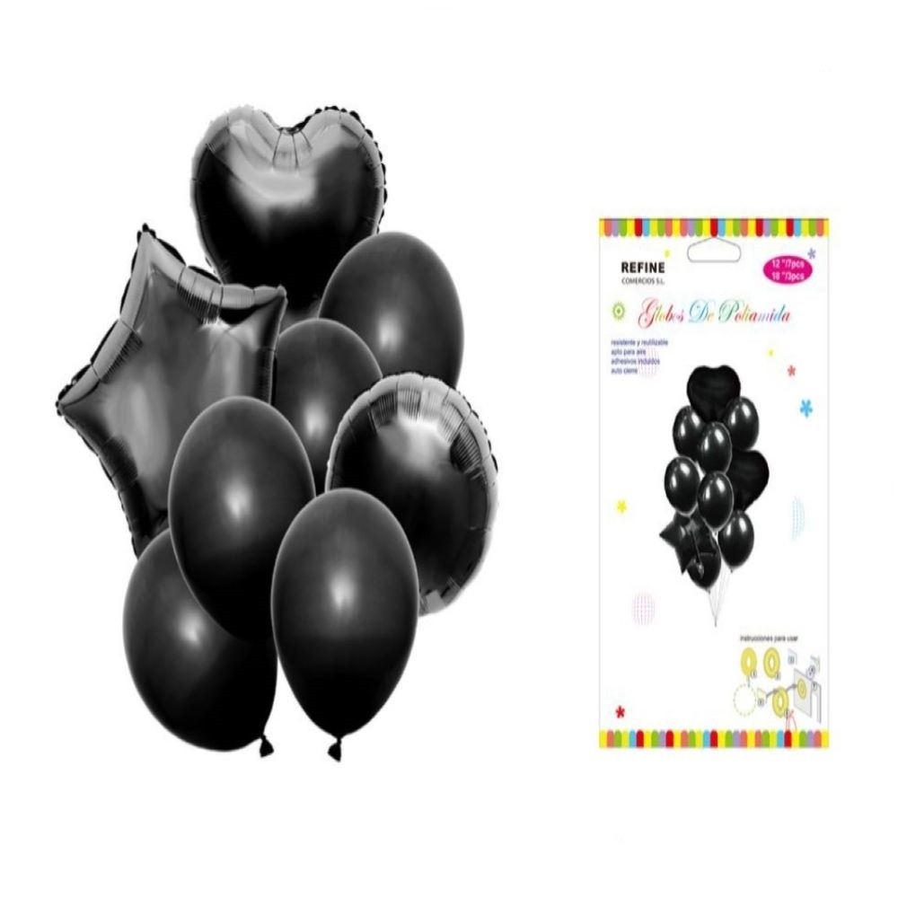 S10 BLACK POLYAMIDE BALLOONS