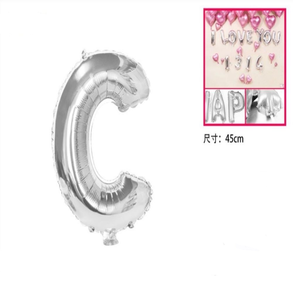 GLOBO FOIL "C" PLATA