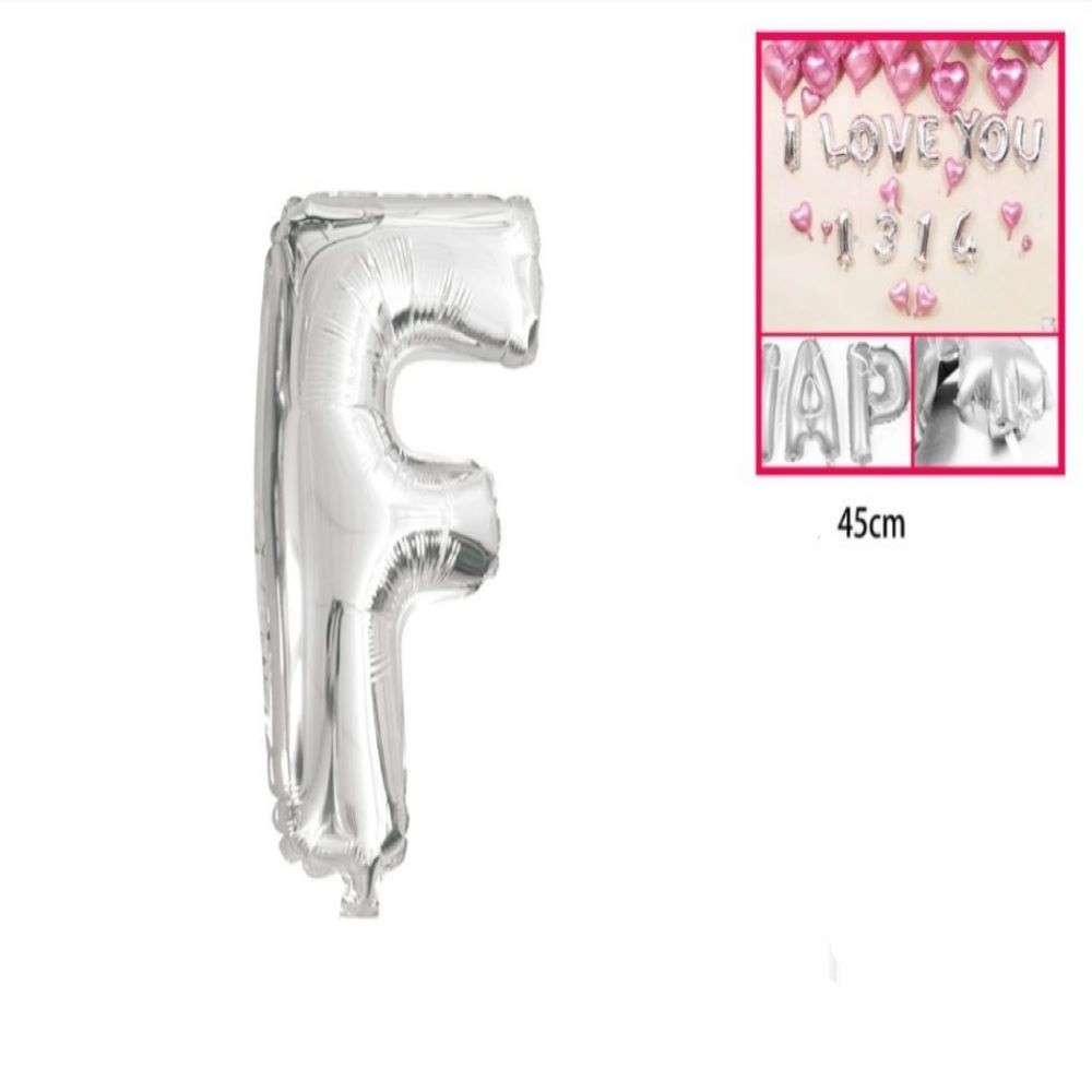 FOIL BALLOON "F" SILVER