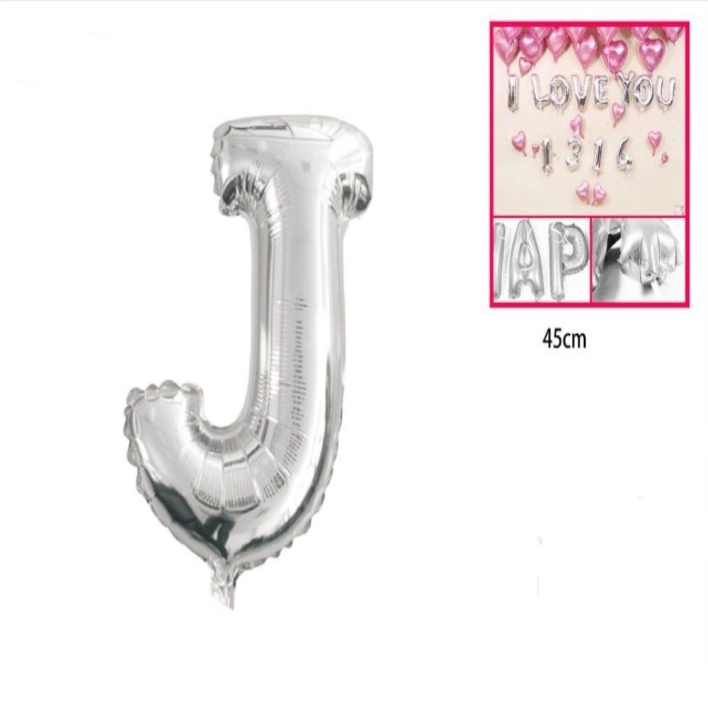 GLOBO FOIL "J" PLATA