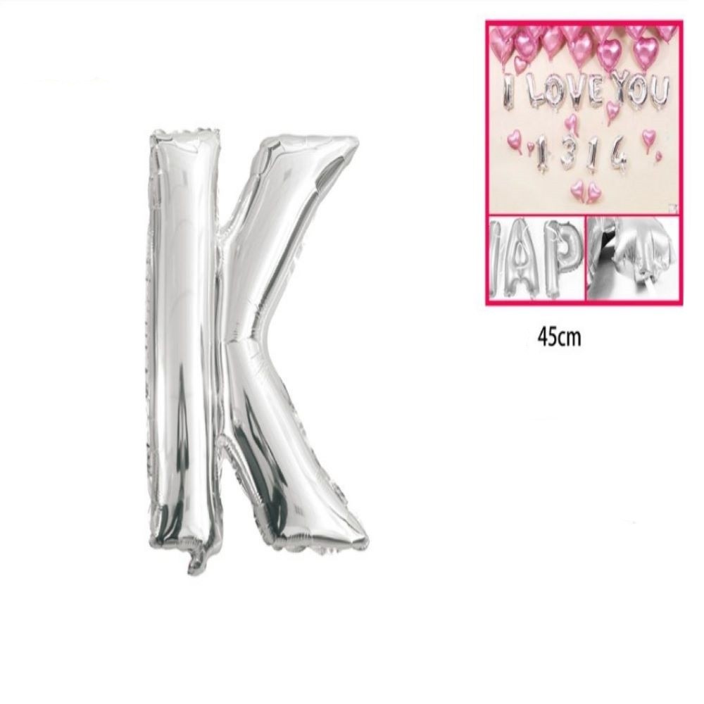 GLOBO FOIL "K" PLATA