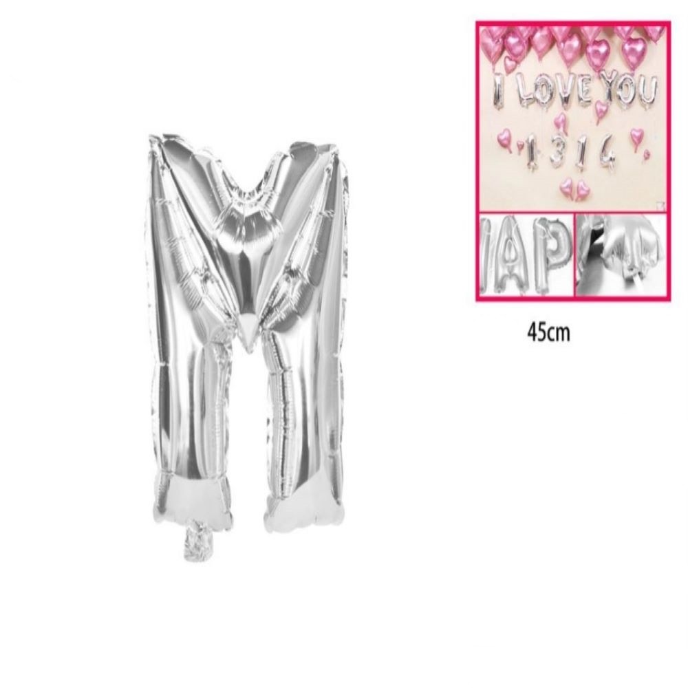 FOIL BALLOON "M" SILVER
