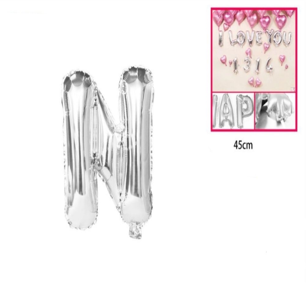 GLOBO FOIL "N" PLATA