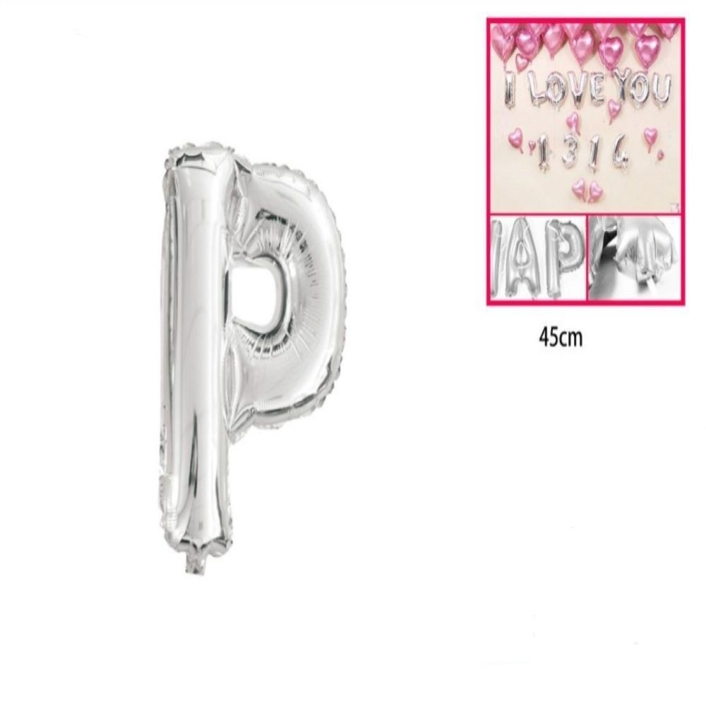 FOIL BALLOON "P" SILVER