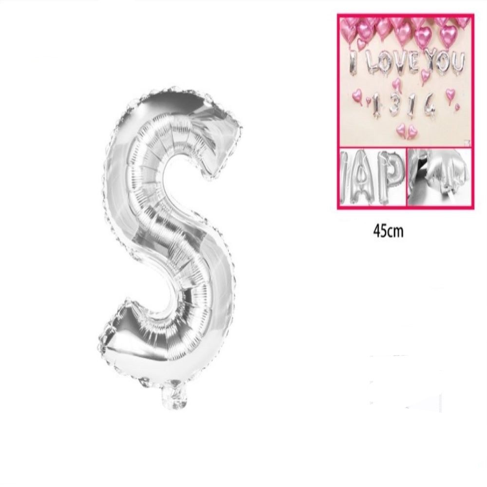 FOIL BALLOON "S" SILVER