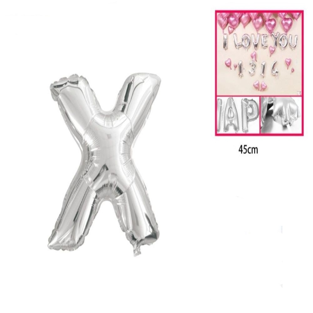 GLOBO FOIL "X" PLATA