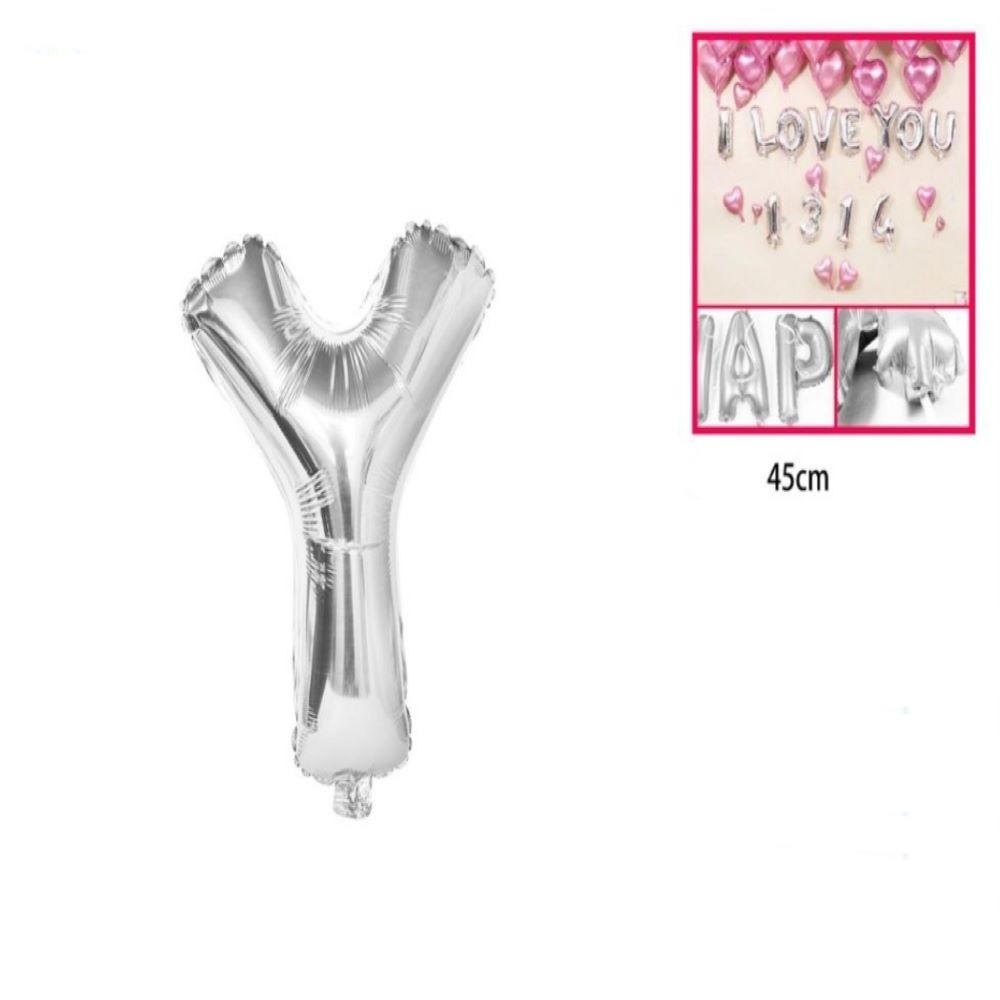 GLOBO FOIL "Y" PLATA