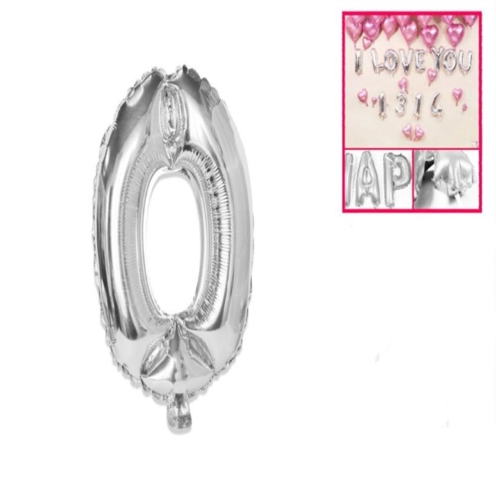 FOIL BALLOON "0" SILVER 106X81