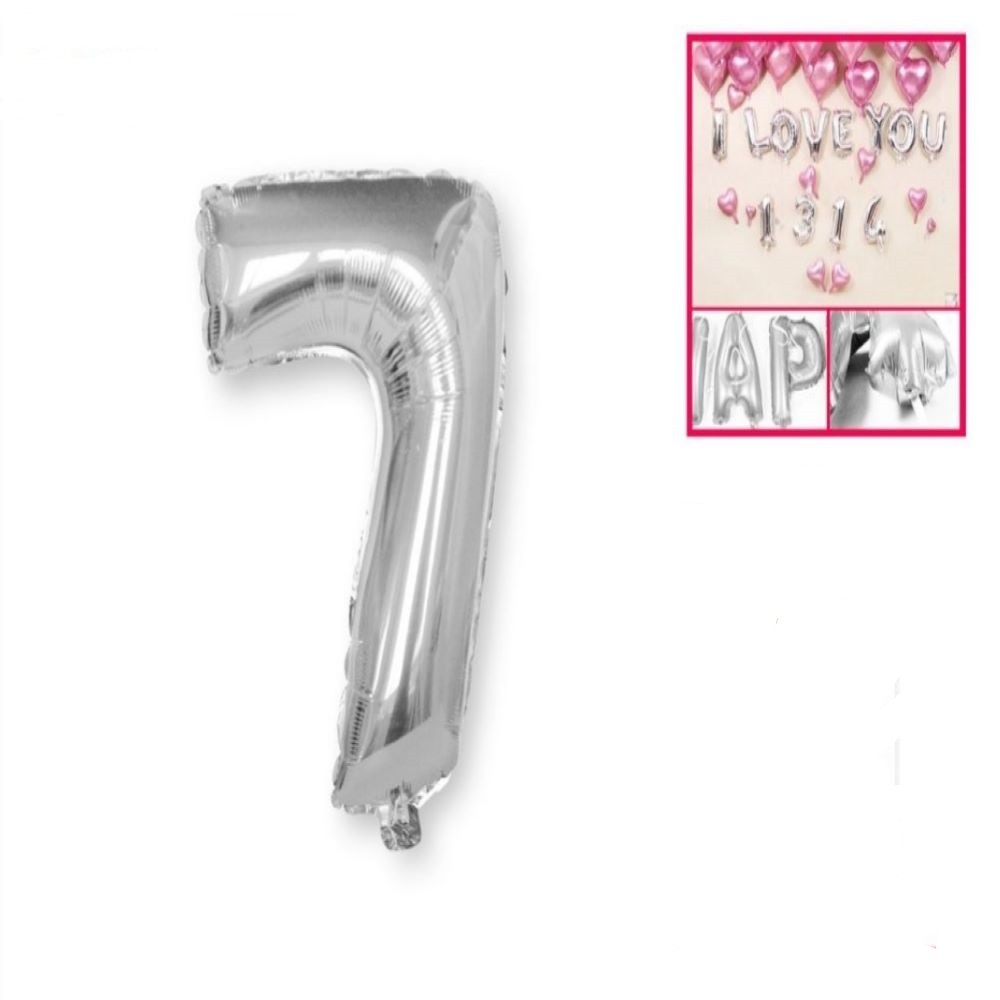 GLOBO FOIL "7" PLATA 45