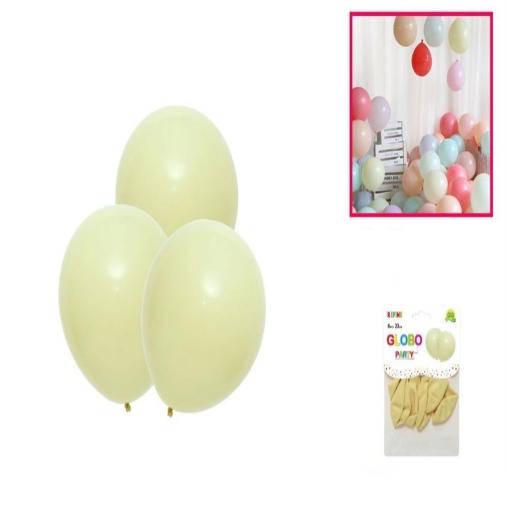 P12 GLOBOS AMARILLO PASTEL