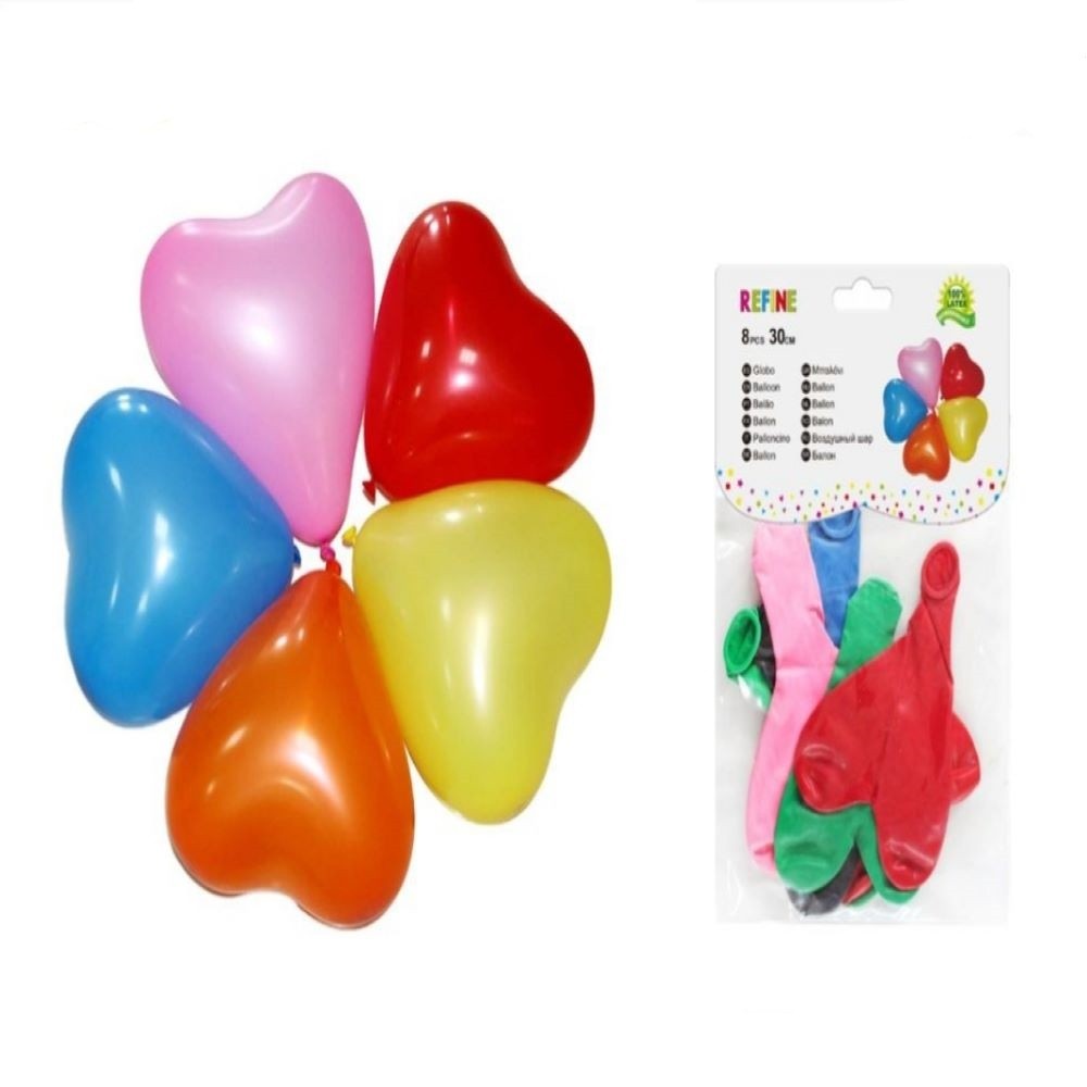 8PCS HEART BALLOONS
