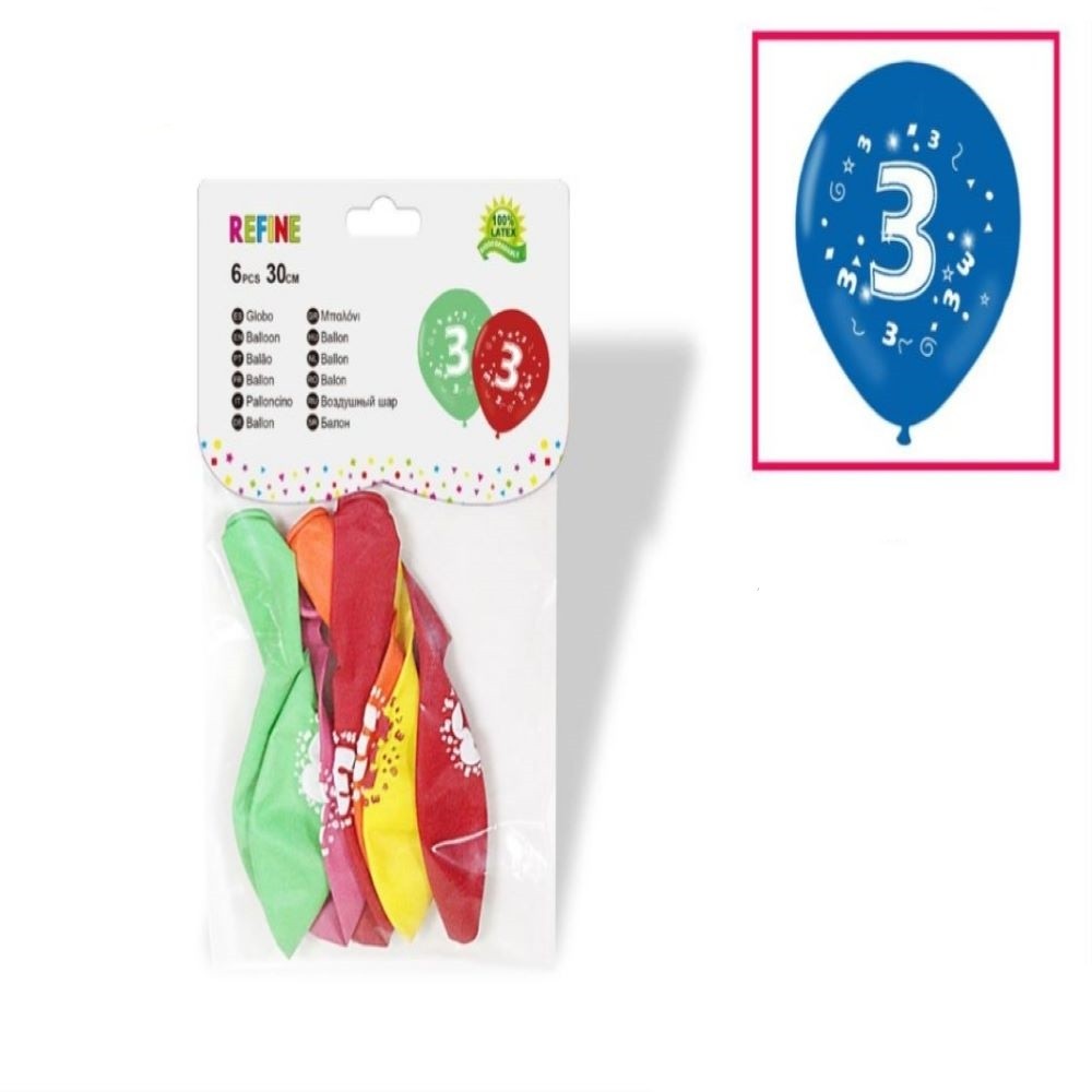 PRINTED BALLOONS 3 30CM