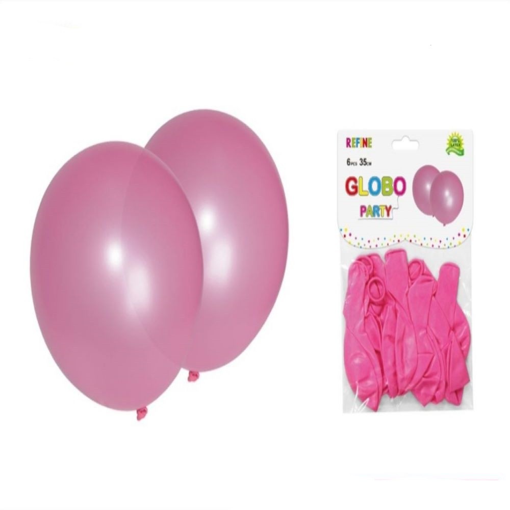 12 PCS GLOBOS ROSADO