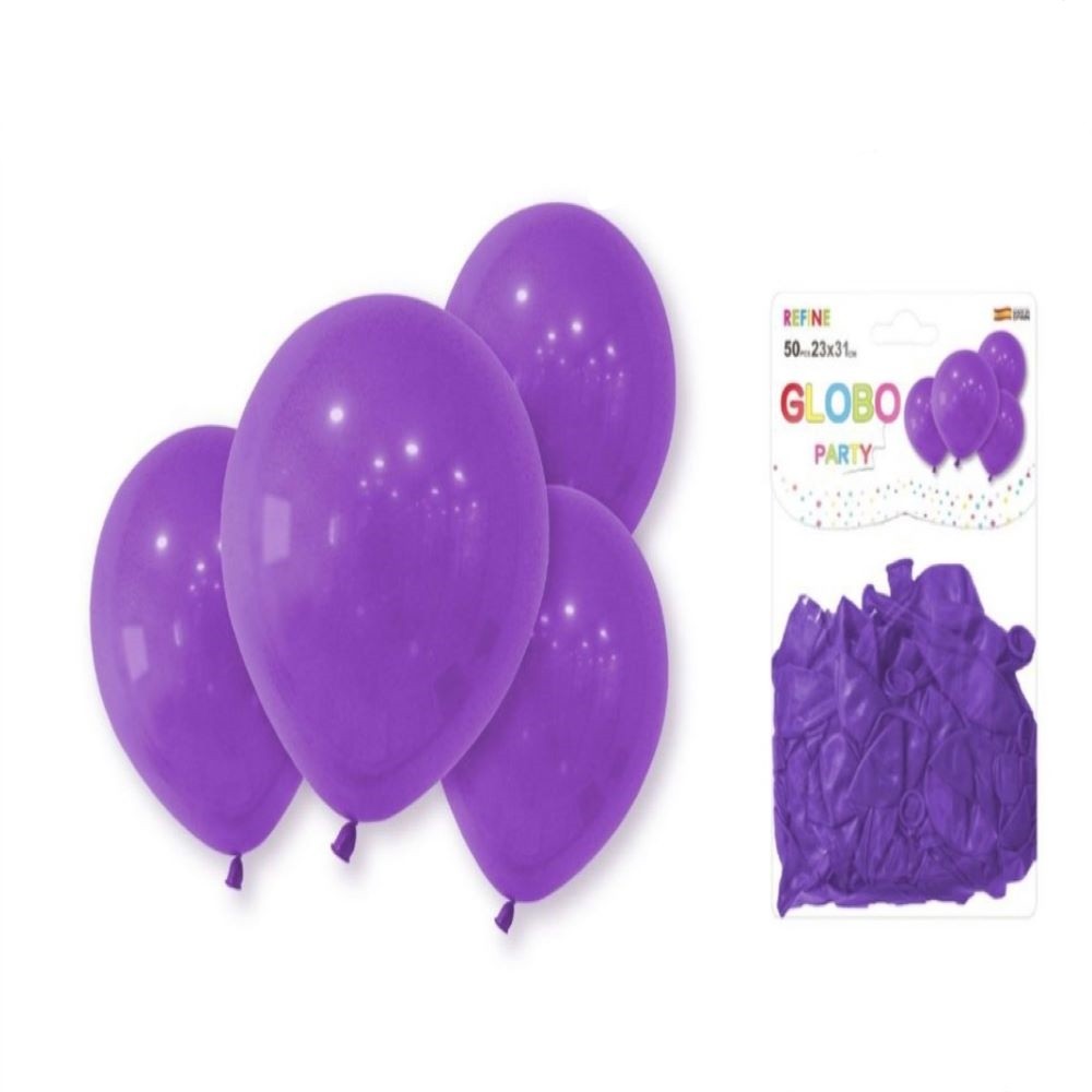 50 PCS GLOBOS LILA