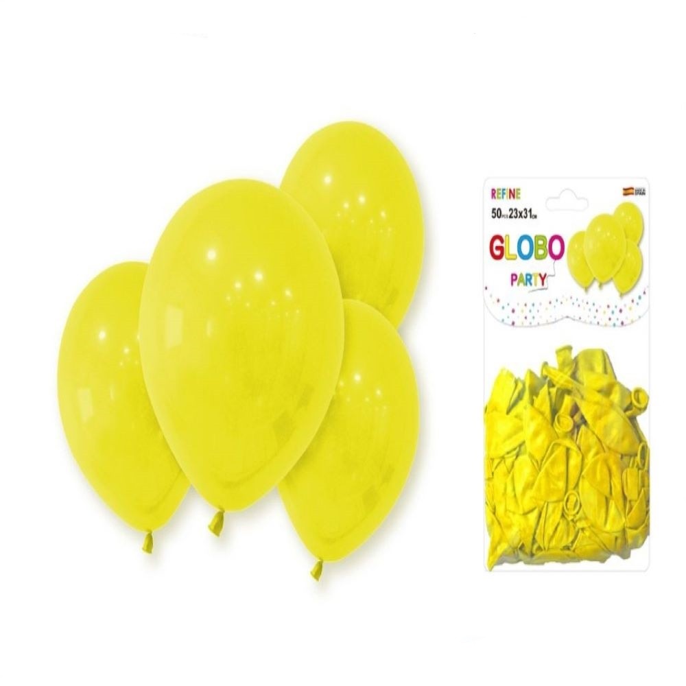 50 PCS GLOBOS AMARILLO
