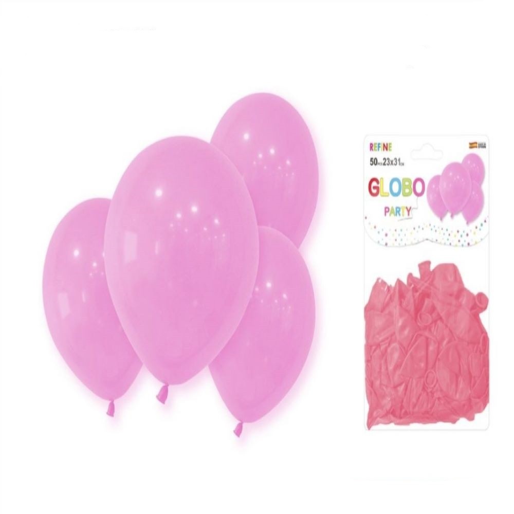 50 PCS GLOBOS ROSA