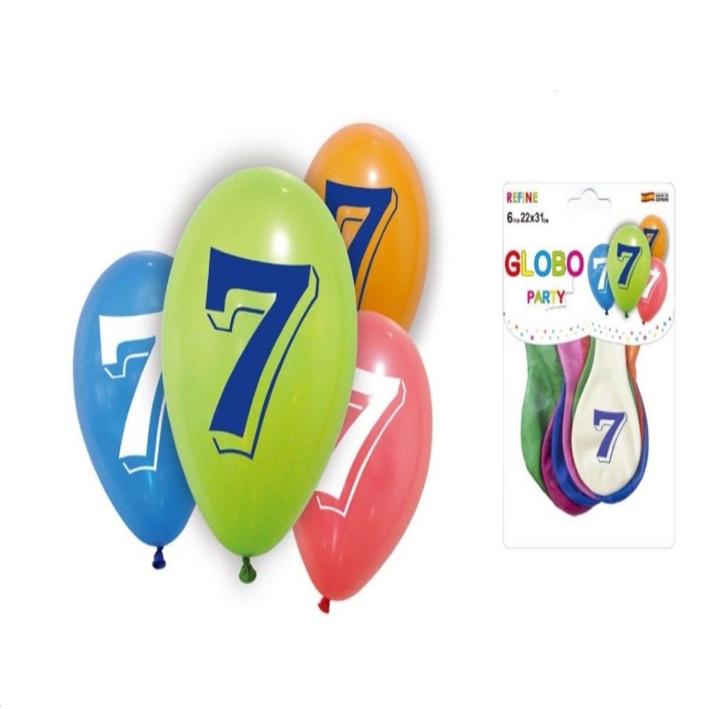 6PACK GLOBOS IMPRESOS 7
