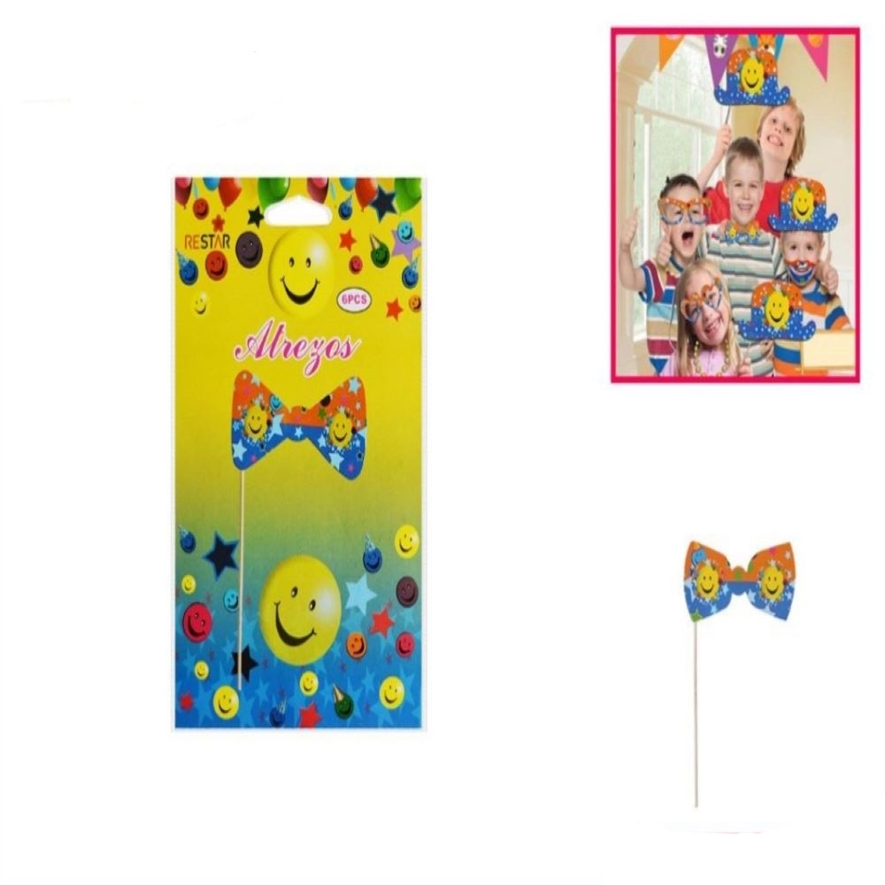 6PCS ATREZOS PAJARITA/EMOJI