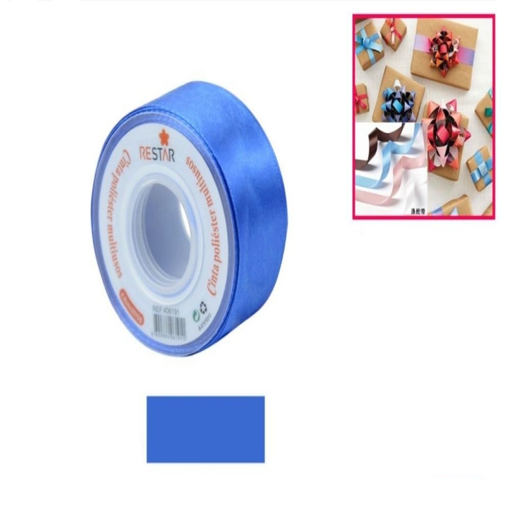 CINTA REGALO AZUL 4.0*25YDS