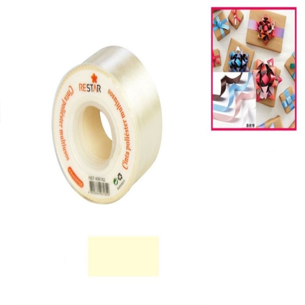 BEIGE GIFT RIBBON 4.0 * 25YDS